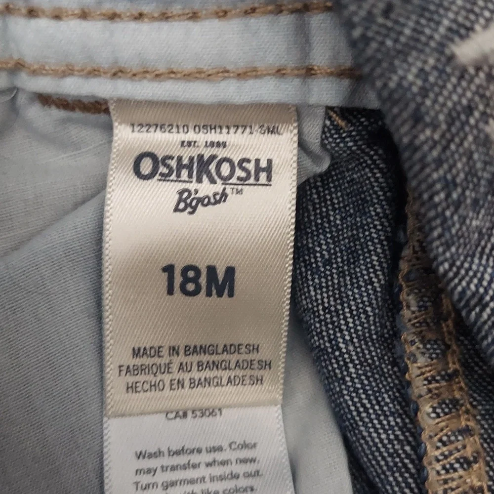 OshKosh B'gosh Jean Overalls Size 18 Months Dark Blue Denim w/ Logo